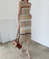 Striped Mesh Dress